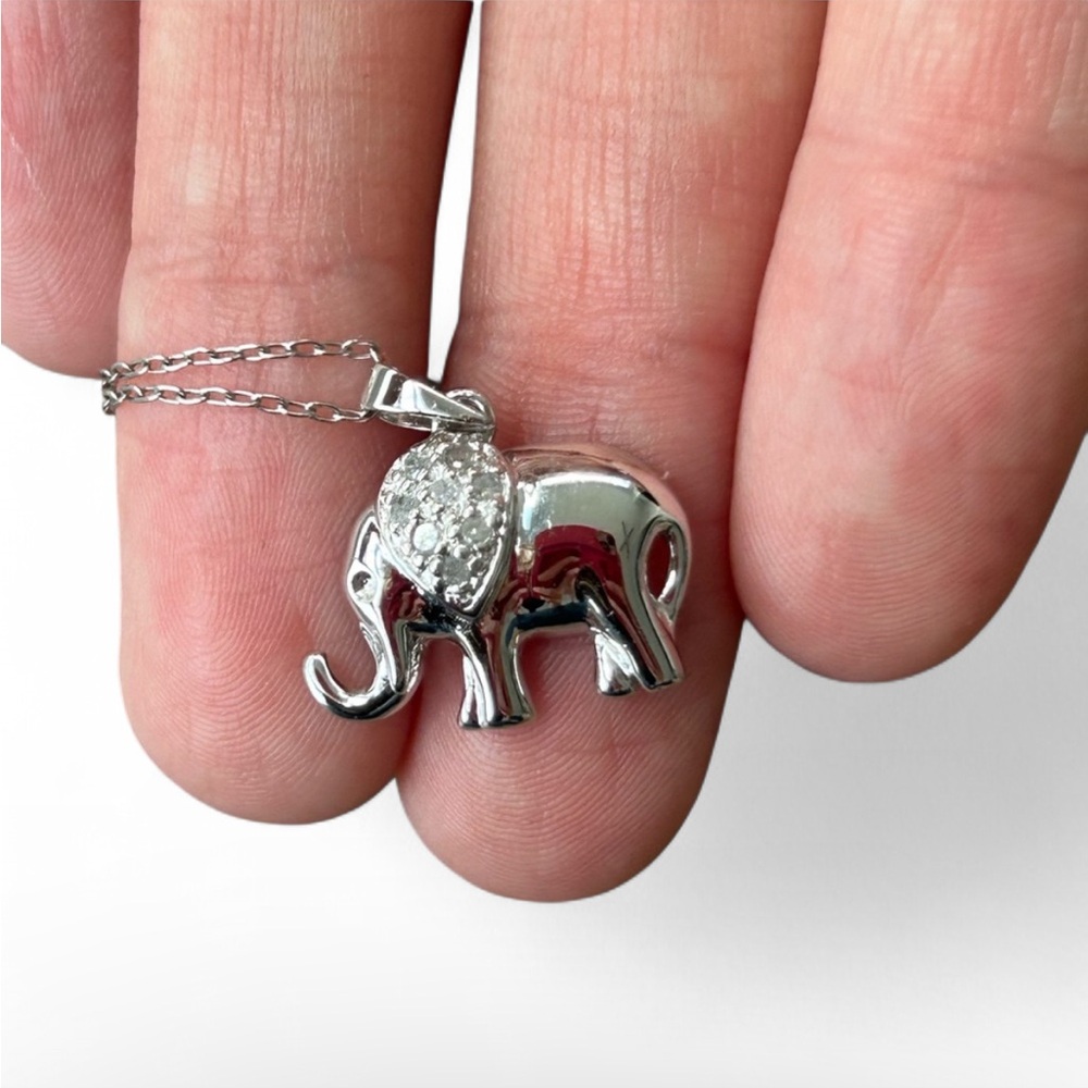 Sterling Silver Elephant Necklace - Picture 2 of 4